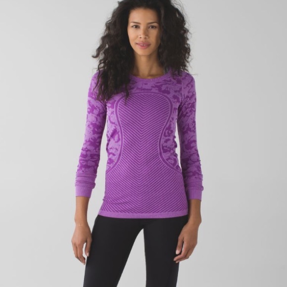 lululemon athletica Tops - Lululemon Swiftly Tech Long Sleeve Crew Heathered Tender Violet camo purple